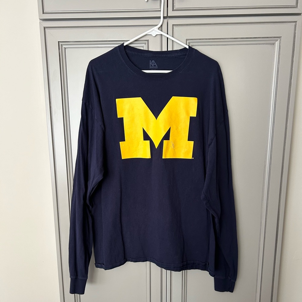 Navy and yellow Michigan long sleeve shirt XXL